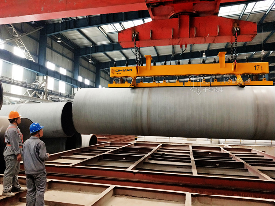 鑄管生產(chǎn)企業(yè)都在用什么起吊工具？電永磁吊！